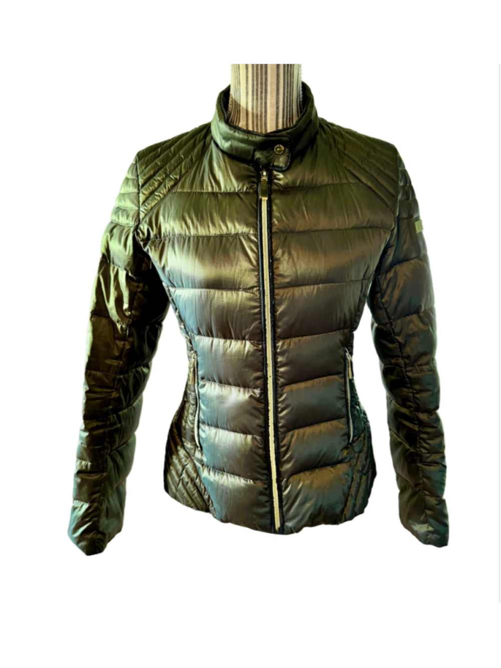 Women's Vince Camuto Puffer Jacket Size M dark Green
